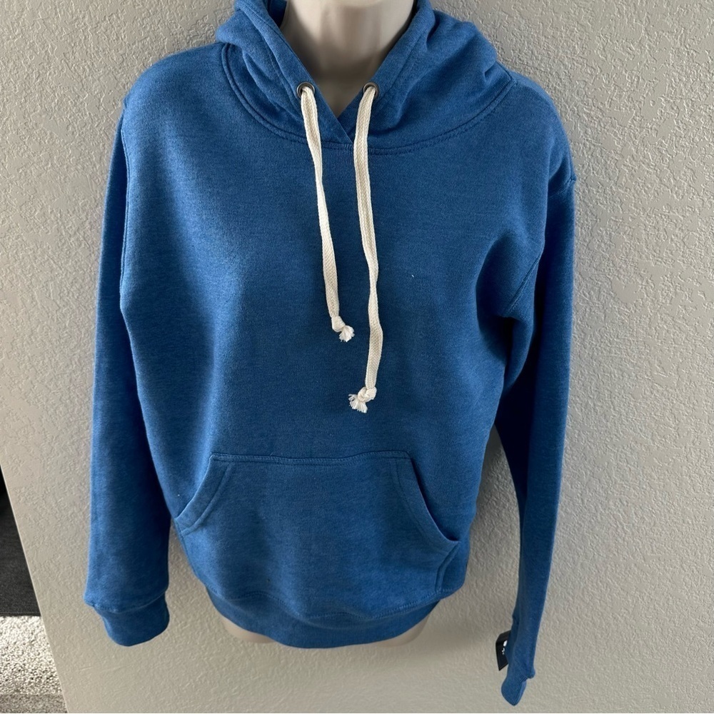 J America NWT Adult Triblend Pullover Fleece Hooded Sweatshirt